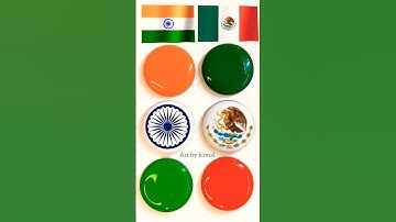 🇮🇳🇲🇽 | jana gana mana | national anthem #shorts #art #painting #independenceday #india #mexico