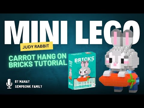 MINI LEGO BUILDS JUDY RABBIT WITH CARROT Bricks Tutorial (bahasa)