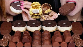 ASMR MINI DOVE ICE CREAM BARS, SALTED CARAMEL CHOCOLATE ICE CREAM SANDWICHES, FERRERO ROCHER 먹방