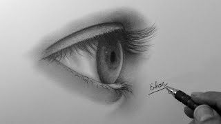 Realistic Eye Drawing From the Side.