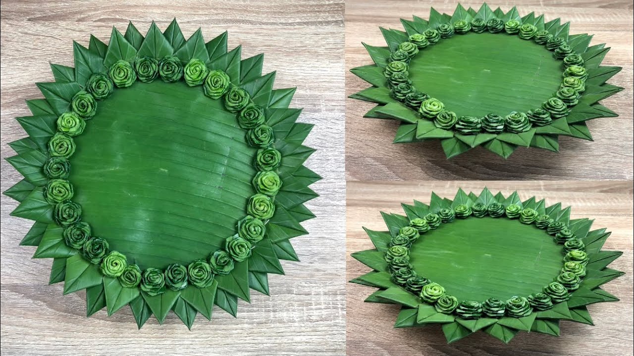 ถาดใบตอง ผสมใบเตย | พับใบเตย