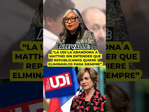 Ale Valle: La UDI la abandona a MATTHEI sin entender que Republicanos quiere eliminarlos también