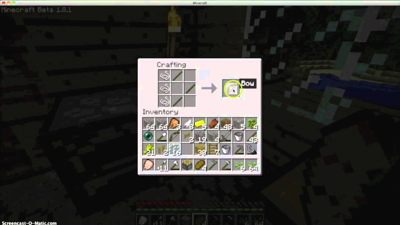 How to make a bow in Minecraft - YouTube