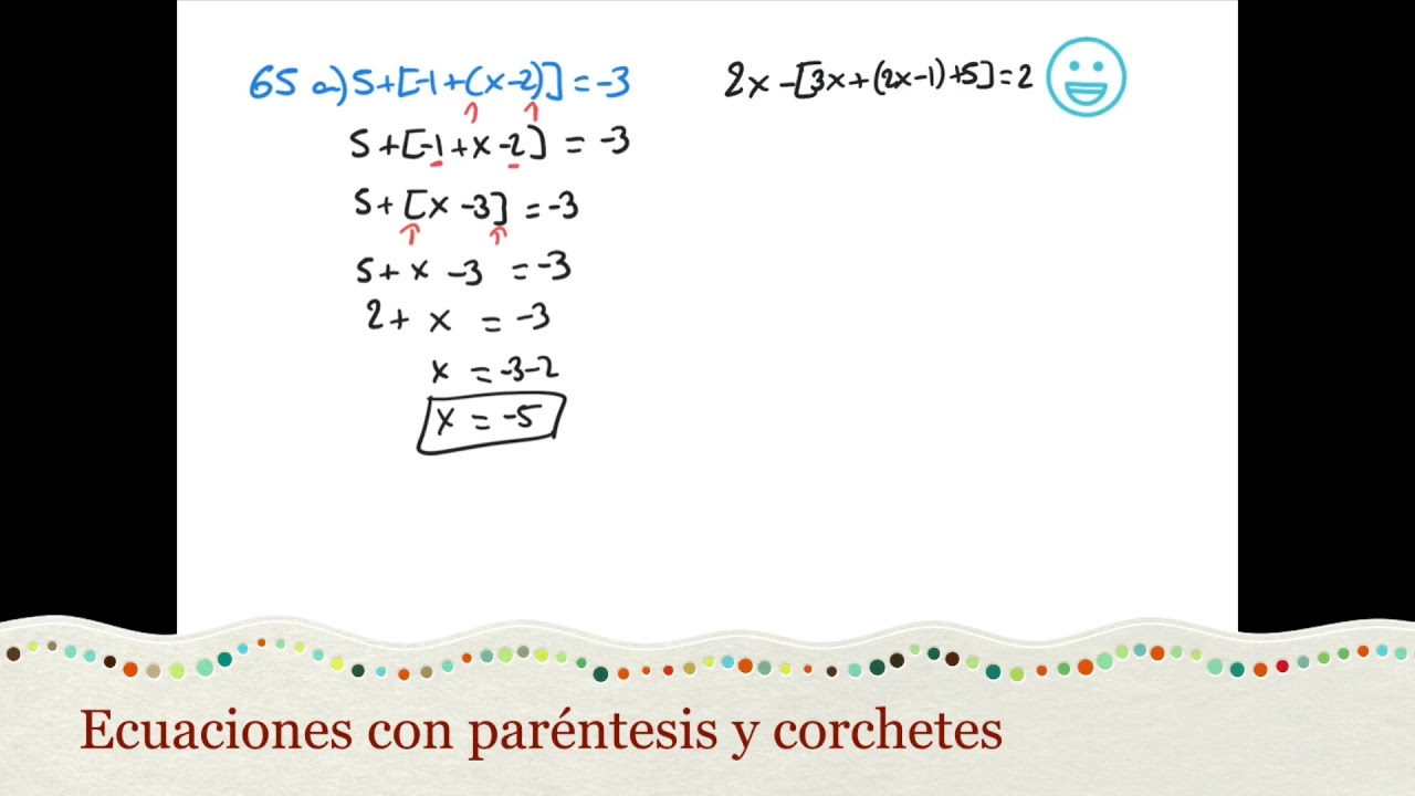 Ecuaciones Lineales Con Corchetes Y Parentesis
