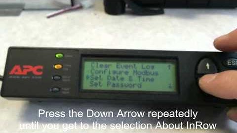 Checking InRow ACSC100 Model, Serial & Firmware Version via Display | Schneider Electric Support