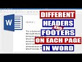 How to have different HEADERS in Word | Different headers on each page