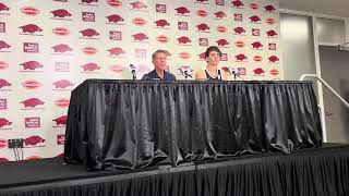 Gonzaga’s Mark Few and Braden Huff post Arkansas