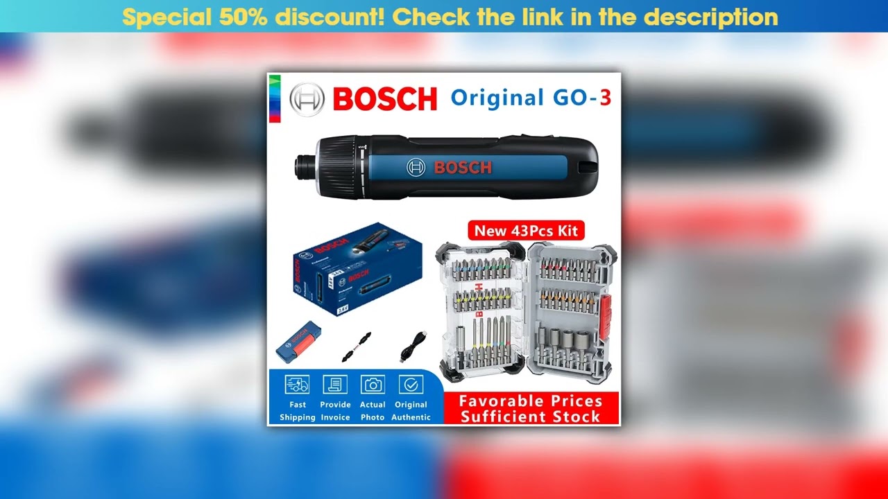 Limited BOSCH GO 3 Cordless Screwdriver 3.6V Lithium-ion Battery Rechargeable Cordless Drill with B