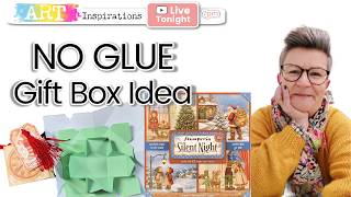 Gift box idea using NO GLUE featuring Stamperia Silent Night Collection @LouiseSimsPapercrafter