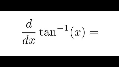 Differentiating tan^(-1)(x) | Derivative of arctan(x)