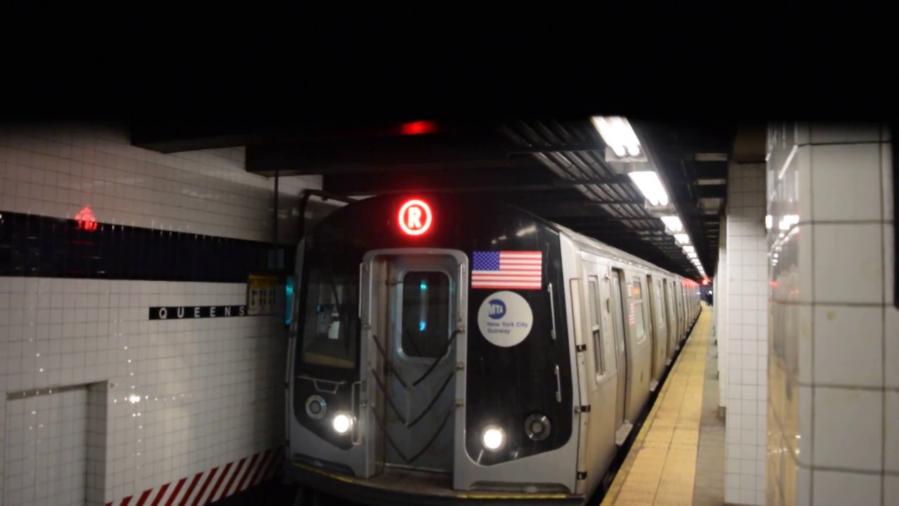 R160b R Train Rare! Manhattan-bound R160B Siemens (R) train leaving Queens Plaza ...