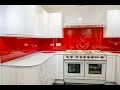 Red Glass Kitchen Splashback and White Glass Worktop Installation by Creoglass Design 01923 819 684