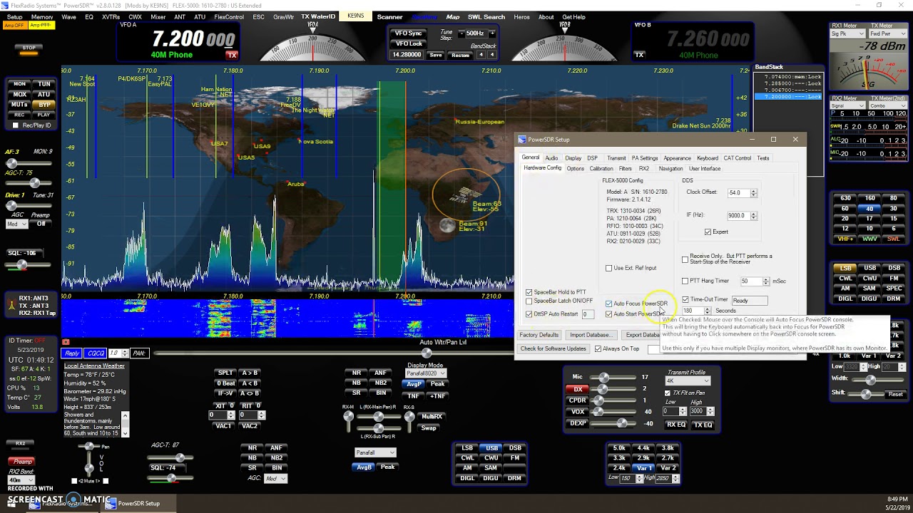 PowerSDR ke9ns v2.8.0.128 hi res panafall and more - YouTube