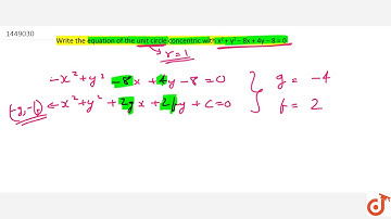 Write the equation of the unit circle concentric with  ltmath gt  ltmrow gt  ltmsup gt  ltmi g