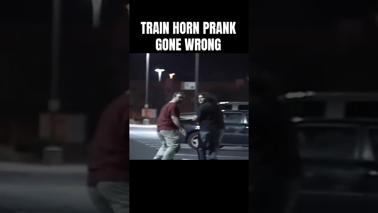 Train horn prank gone wrong  