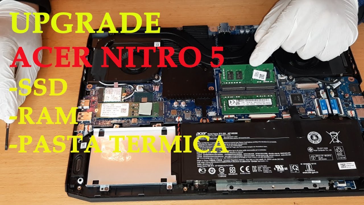 Acer Nitro 5 upgrade con SSD e RAM - YouTube