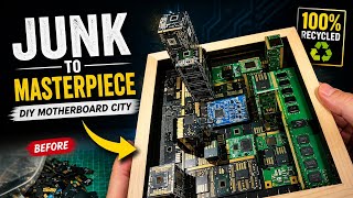 E-Waste se Amazing Art 😲 | Junk to Masterpiece DIY Motherboard City #video #creativeideas #city 