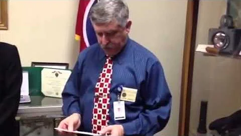 Purple Heart award presented to WWII veteran's wid...
