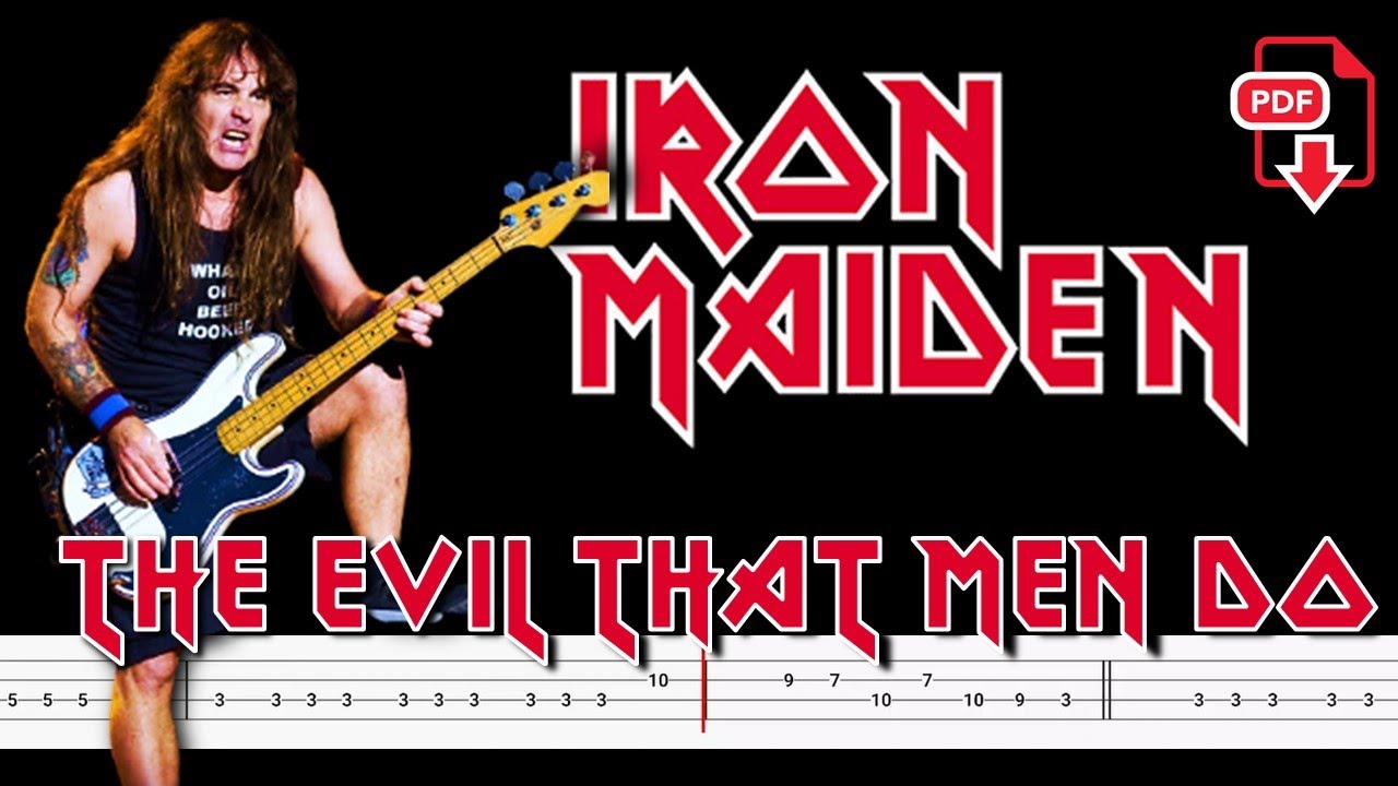 Iron Maiden - The Evil That Men Do (🔴Bass Tabs Notation) By 