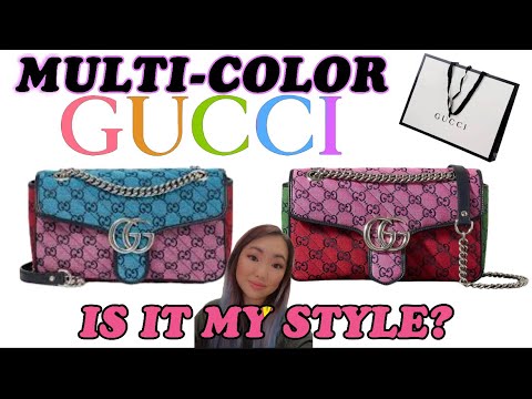 GUCCI MARMOT MULTICOLOR PINK SHOULDER MONOGRAM BAG