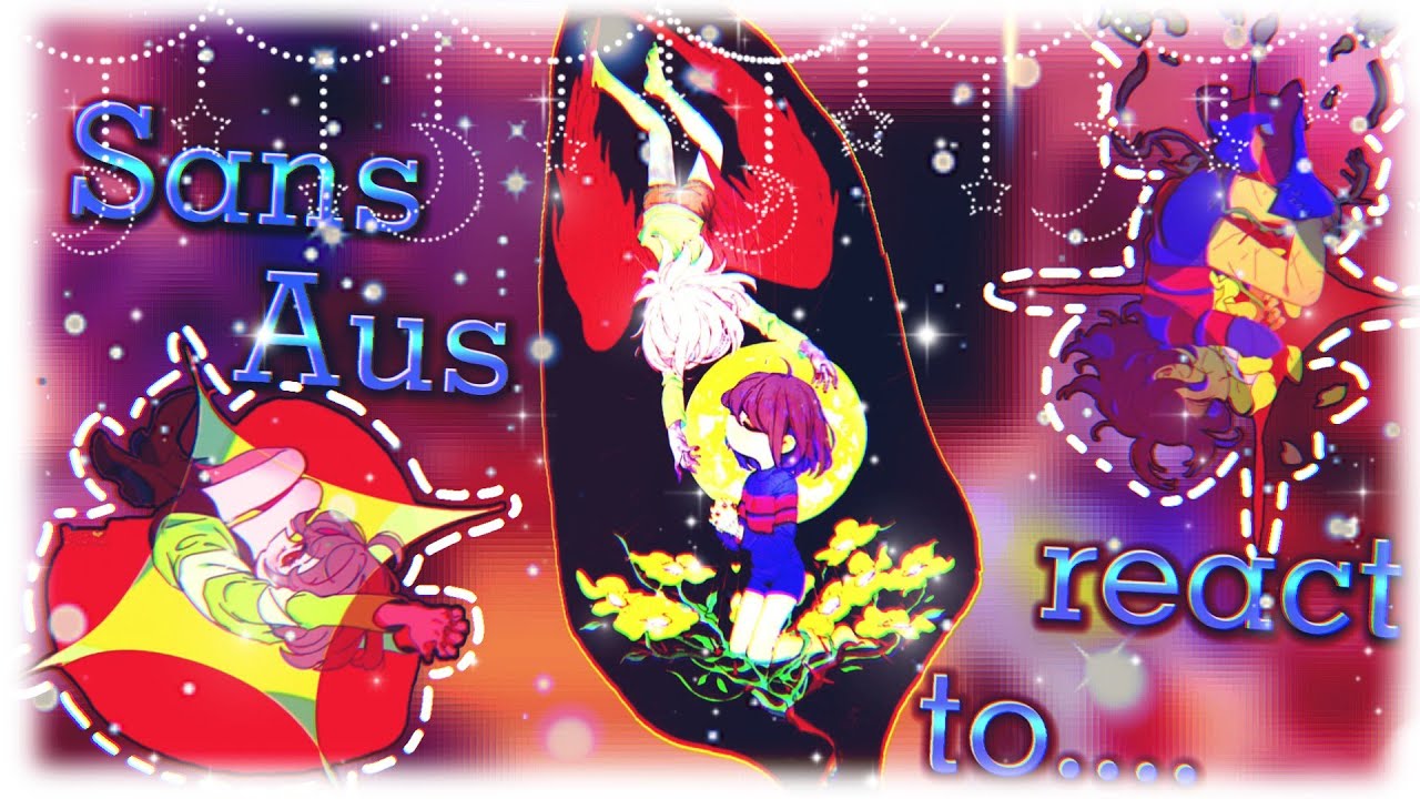 Sans au react to Frisk and Chara Au ❤🖤♥  || Undertale Au || [Read the description ⤵] (My AU)