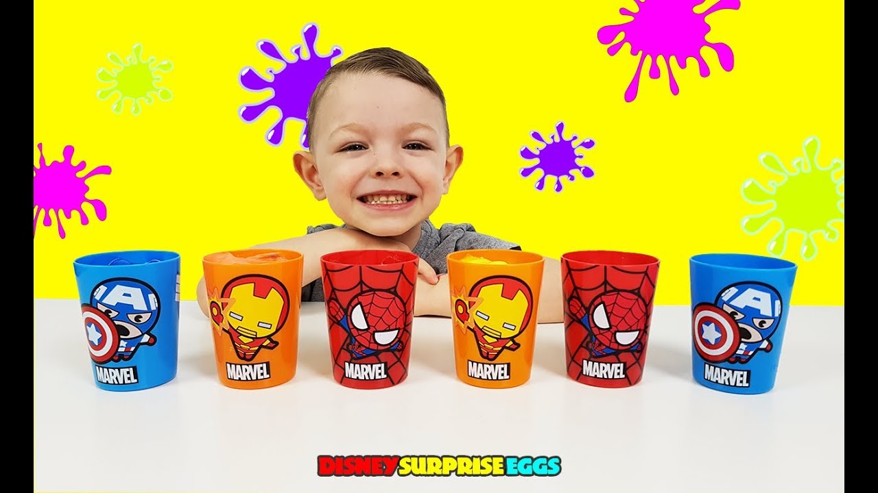 Surprise Slime Cups with Hidden Toys Kids Funny Videos DisneySurpriseEggs