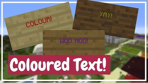 Coloured Text on Signs (Java) - Tutorial - MC How To