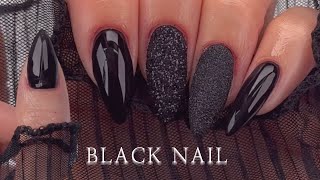 SubEng • Шикарное черное полноцветное 🖤 Глиттер Self Nails | Искусство ногтей | Refarenle | nailart