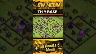 NEW TH9 Trophy Base with COPY LINK | Clash of Clans #th9base #shorts #clashofclans #th9warbase
