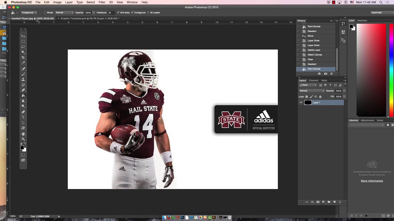 Intro to Photoshop & Football FS graphic - YouTube