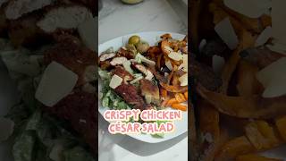 🍗 Crispy Chicken Caesar Bowl with Parmesan Fries 🥗