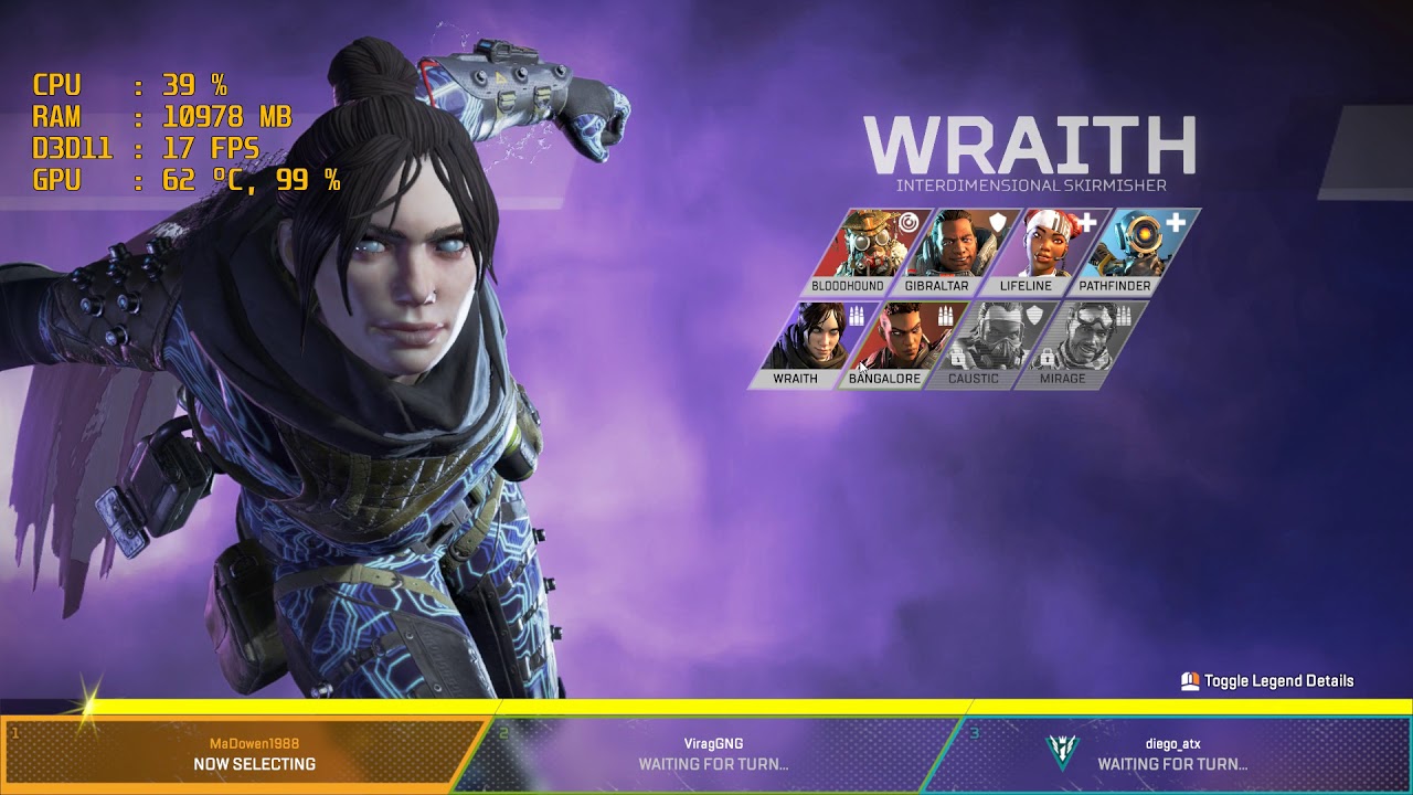 Apex Legends Maximum Settings GTX 1060 3GB i7 7700 FPS - YouTube
