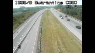 I-695 S Of Quarantine Rd Traffic Camera 6/6/2026 1:56 PM - 7:29 PM (Sunny - Rainy)