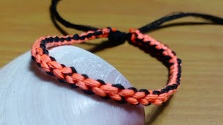 How to make a macrame bracelet from sewing thread / two color macrame bracelet