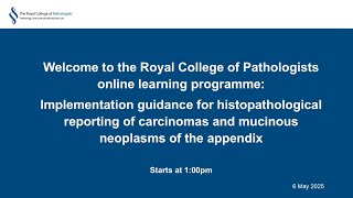 Implementation guidance: reporting of carcinomas and mucinous neoplasms of the appendix