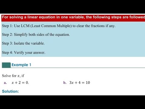 Mathematics Grade 9 Unit Two Solving One Variable of equation - YouTube