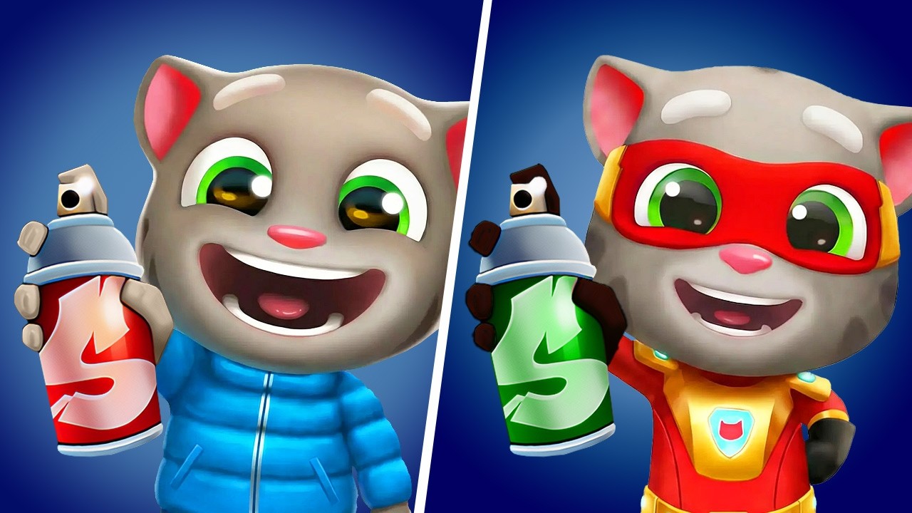 Talking Tom Gold Run VS Talking Tom Hero Dash - Tom Gold Run New Update, Talking Tom Cat Game Play