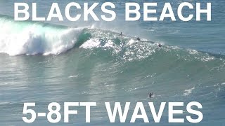 Surfing Blacks Beach 58ft Waves December 5th 2015