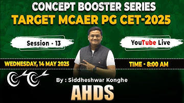 Concept Booster Series Target || MCAER PG CET - 2025 II AHDS ll By :- Siddheshwar Konghe Sir