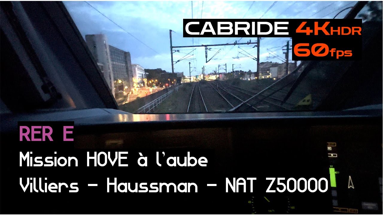 4Kᴴᴰᴿ60ᶠᵖˢ Cabride (RER E) Villiers-sur-Marne ➞ Haussmann en NAT Z50000 à l'aube (Partie 1)