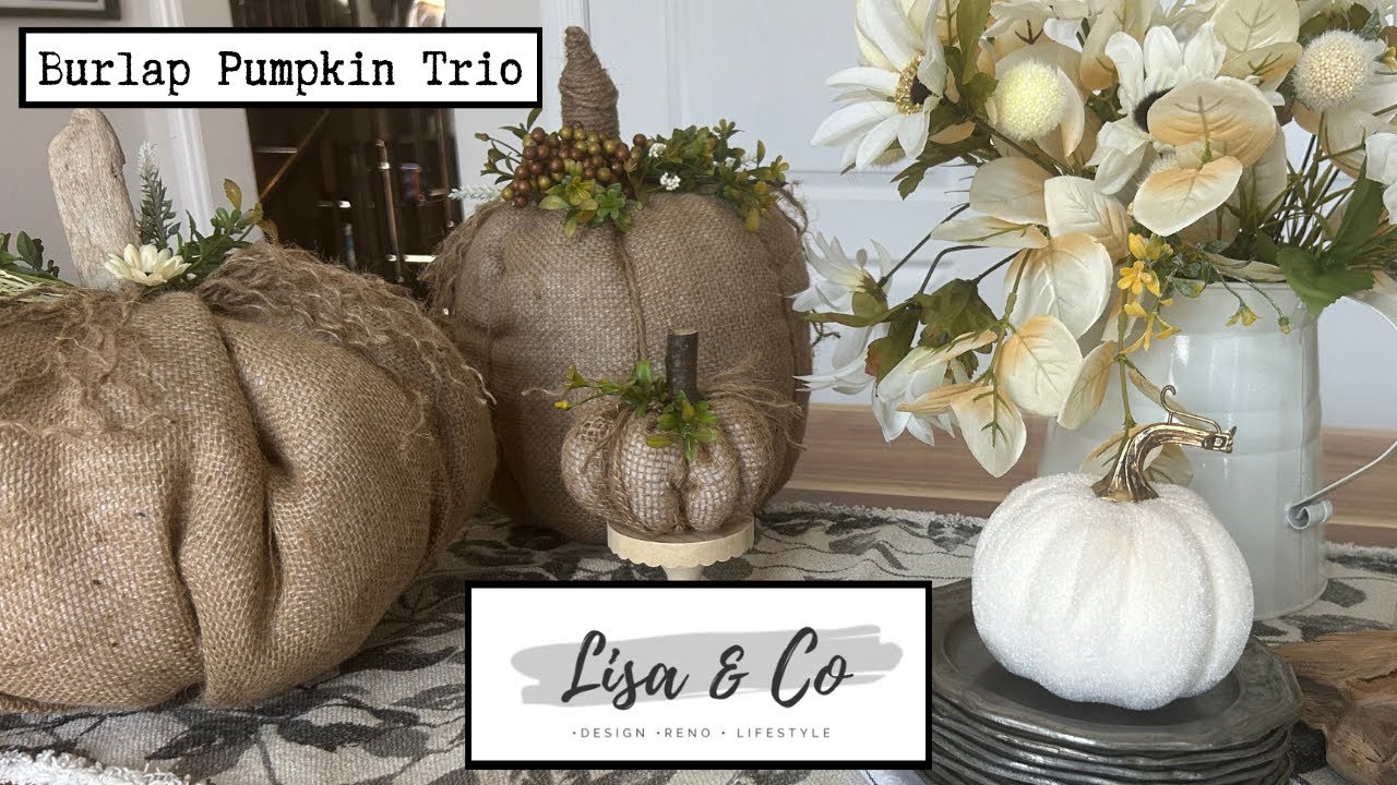 🍁Super Quick, Cheap & Easy Fall Burlap Pumpkins with Dollar Store Burlap  |  Lisa & Company