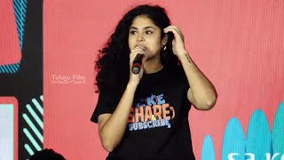 Heroine Faria Abdullah Speech  Like Share U0026 Subscribe Trailer Launch Event  Tfpc