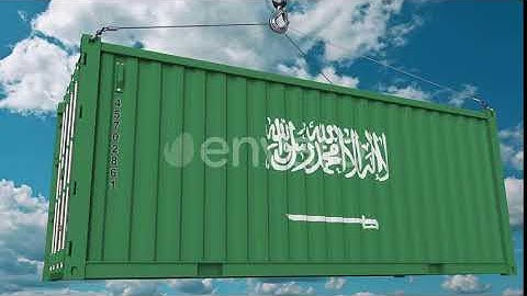 Cargo Container with Flag of Saudi Arabia | Motion Graphics - Envato elements