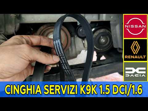 Controllo e Sostituzione Cinghia Accessori Nissan Qashqai Motore k9k 1.5 dci, Anche Renault e Dacia