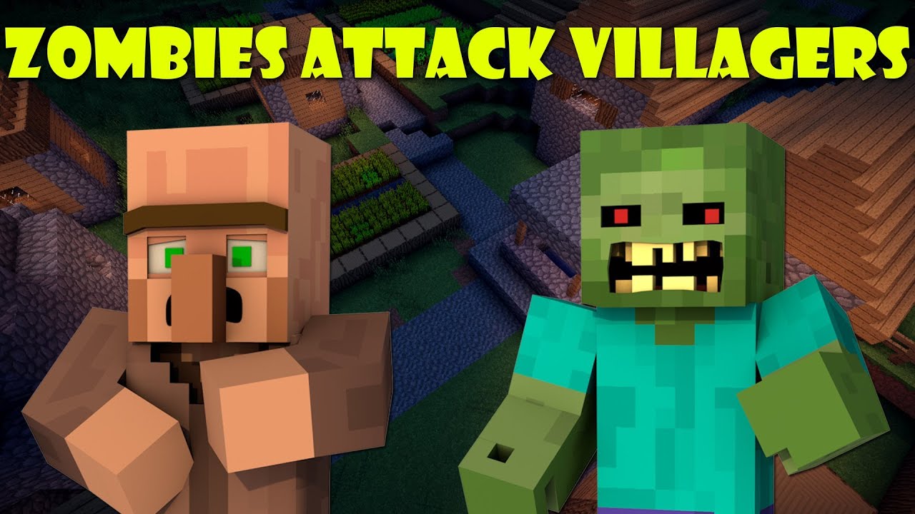 When Zombies Attack Villagers - Minecraft - YouTube