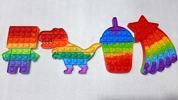 POP IT Rainbow unboxing SATISFYING ASMR Fidget Toys Collection TikTok