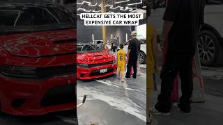 Hellcat Gets The Most Expensive Car Wrap..😳 #hellcat #carwrap #wrap #transformation #shorts #viral
