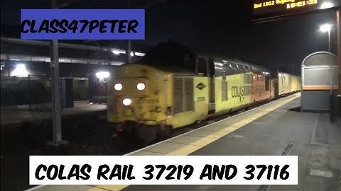 Colas Rail 37219 and 37116 Passing Walsall Hauling a Test Train