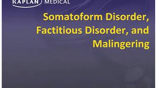 Somatoform disorder,factitious disorder & malingering