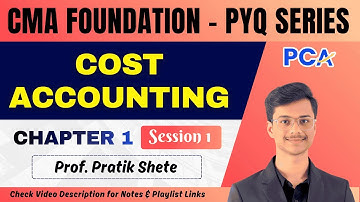 CMA Foundation PYQ Series | Cost Accounting | Dec 2025 #cma #cmafoundation